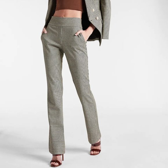 Express Pants - Express Black and White Houndstooth Flare Pants